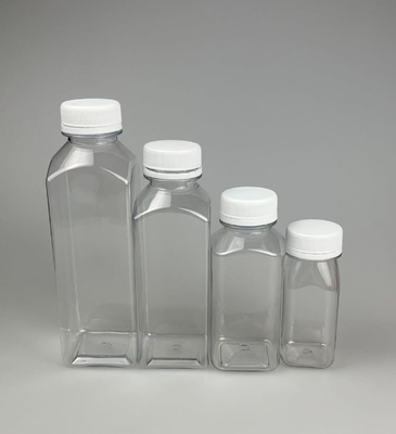 شفاف / رنگ سفارشی 250ml 350ml 500ml بطری پلاستیکی آبمیوه مواد غذایی PET با چاپ پوشش سفارشی