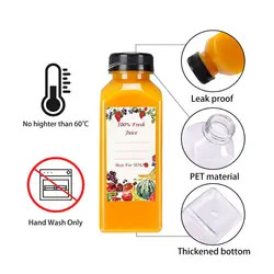 بطری آبمیوه مربع 60 میلی لیتر بطری نوشیدنی مربع بطری نوشیدنی مربع با سرپوش چندرنگ
