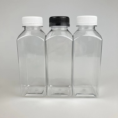 بطری آبمیوه 250 میلی لیتر 350 میلی لیتر 500 میلی لیتر بدون BPA شکل مربع خالی پلاستیکی بطری نوشیدنی PET برای بسته بندی آبمیوه