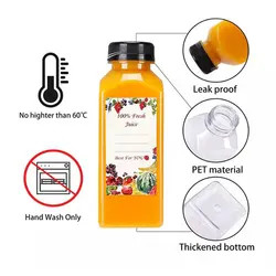 عمده فروشی بطری آبمیوه پلاستیکی 250ml 350ml 500ml بطری مربع پلاستیکی یکبار مصرف برای حیوانات خانگی