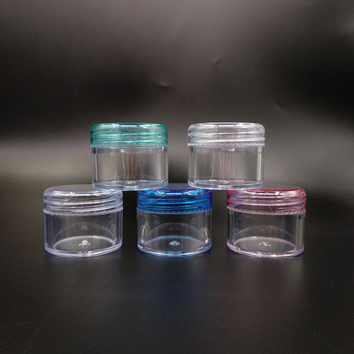 2g 3g 5g نمونه های آرایشی ظرف خالی پلاستیکی شیشه های آرایشی شفاف با پوشش