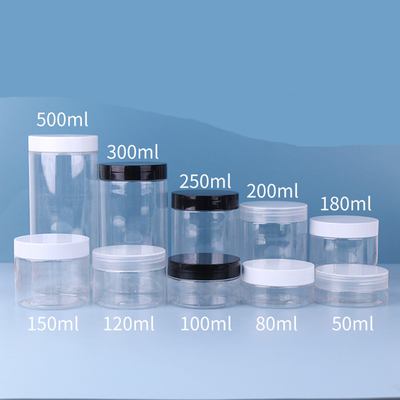 مواد غذایی درجه خالی آرایش بدن پاک کننده ماسک صورت ظرف PET شفاف 30 میلی لیتر 500 میلی لیتر بطری پلاستیکی با پوشش