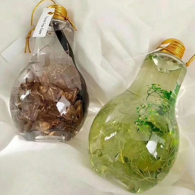 بطری آبمیوه شکل لامپ پلاستیکی 500 میلی لیتر با کاپ آلومینیومی بطری نوشیدنی پلاستیکی شکل لامپ