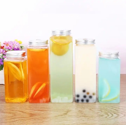 بطری های چای شیر معلق مربع گرد با دسته 0.5 کیلو گرمی پیچ بر روی کاپ
