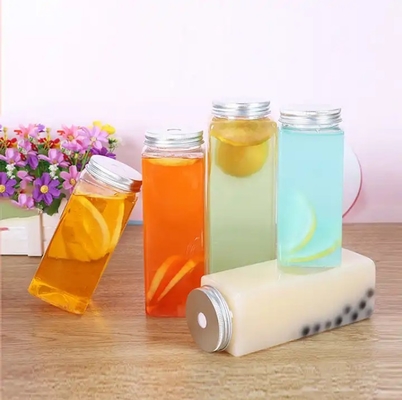 بطری های چای شیر معلق مربع گرد با دسته 0.5 کیلو گرمی پیچ بر روی کاپ