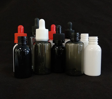 برچسب سفارشی بطری های قطره کش شفاف سیاه اندازه های مختلف 10ml-120ml سطح صاف 5000pcs چاپ