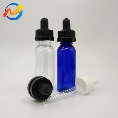 15ml لوگو سفارشی بطری های قطره کش پلاستیکی سطح صاف شفاف سیاه سفارشی