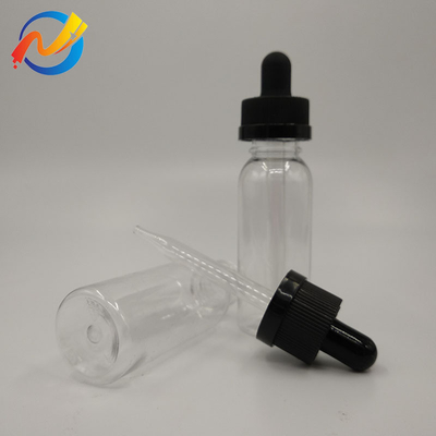 15ml لوگو سفارشی بطری های قطره کش پلاستیکی سطح صاف شفاف سیاه سفارشی
