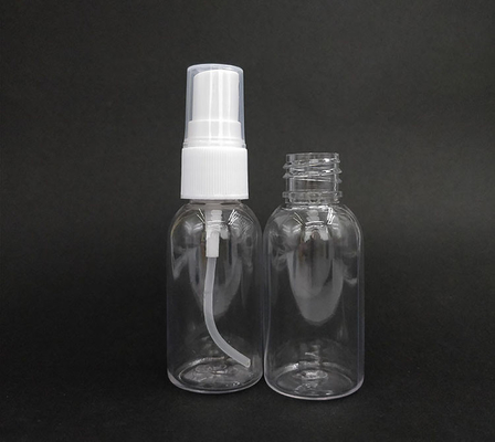 بطری اسپری پلاستیکی کلاسیک دور شفاف PET سطح صاف ظرفیت های مختلف
