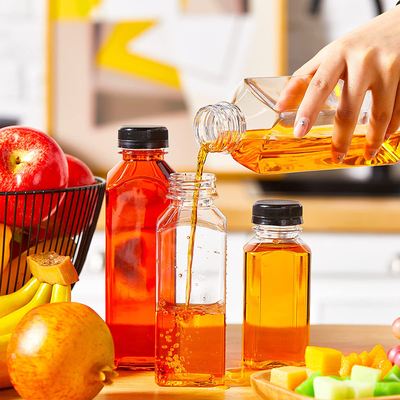 بطری های چای شیر معلق مربع گرد با دسته 120ml-500ml گنجایش پیچ بر روی پوشش