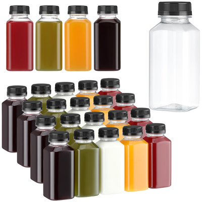بطری های پلاستیکی مربع دور چای شیر با دستگیره روشن 120ml 250ml 350ml ظرفیت 500ml