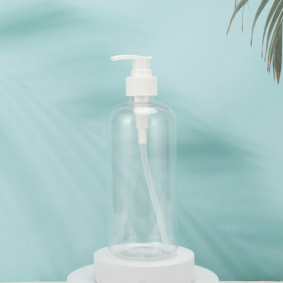 بطری های لوشن پلاستیکی PMMA گرد شکل سفارشی کالر PET UV Electroplated Cap 250ml-500ml
