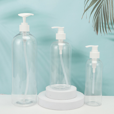 بطری های لوشن پلاستیکی PMMA گرد شکل سفارشی کالر PET UV Electroplated Cap 250ml-500ml