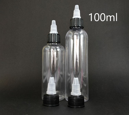 بطری های شیشه ای شفاف پلاستیکی در 15ml-100ml ظرفیت برای مهر سفارشی
