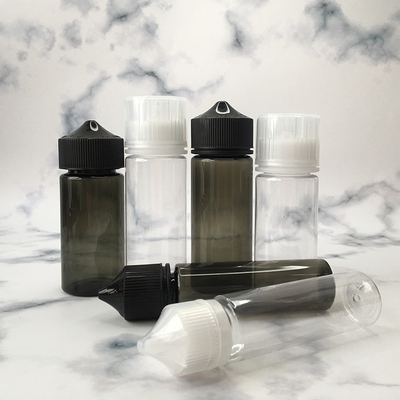 بطری مایع شفاف PET E قابل سفارشی چاپ رنگ پیچ کپسول مهر و موم برای آبمیوه Vaping