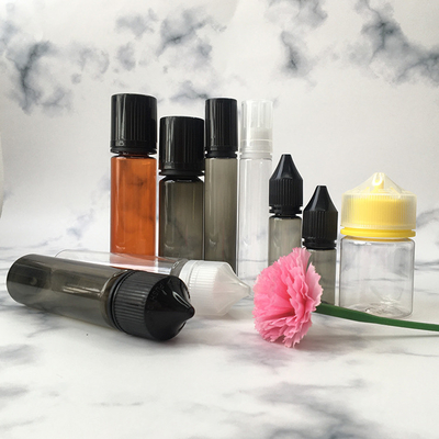 بطری مایع شفاف PET E قابل سفارشی چاپ رنگ پیچ کپسول مهر و موم برای آبمیوه Vaping