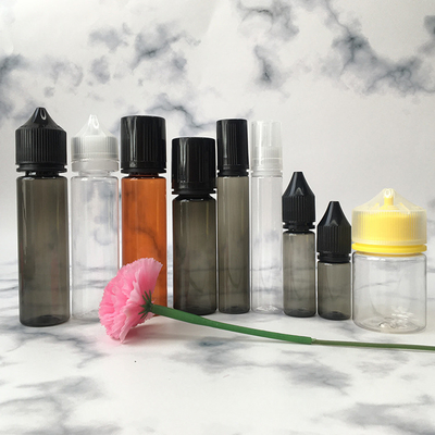 بطری مایع شفاف PET E قابل سفارشی چاپ رنگ پیچ کپسول مهر و موم برای آبمیوه Vaping