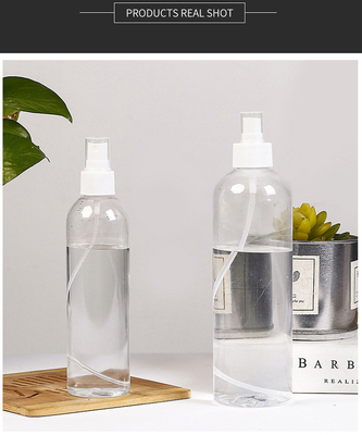 بطری اسپری PET شفاف گرد ظرفیت های مختلف برای استفاده از سطح صاف