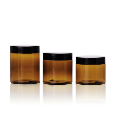 بطری های پلاستیکی شفاف با پوشش 4 اونس پوشش سیاه شفاف 50g 100g 150g 200g حیوان خانگی 8 اونس بطری های پلاستیکی آرایشی برای کرم