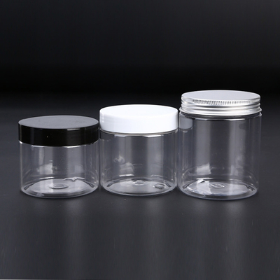 بطری های پلاستیکی شفاف با پوشش 4 اونس پوشش سیاه شفاف 50g 100g 150g 200g حیوان خانگی 8 اونس بطری های پلاستیکی آرایشی برای کرم