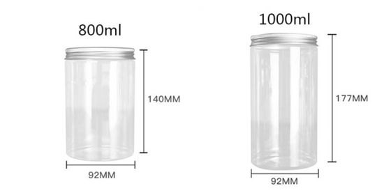بطری های PET مواد غذایی پلاستیکی سفید 4 اونس 8 اونس 300 میلی لیتر 500 میلی لیتر شکل گرد خالی کرم چشم صورت ظرف کرم 16 اونس