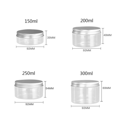 بطری های PET مواد غذایی پلاستیکی سفید 4 اونس 8 اونس 300 میلی لیتر 500 میلی لیتر شکل گرد خالی کرم چشم صورت ظرف کرم 16 اونس