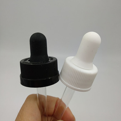 بطری های قطره کش شیشه ای شفاف سفارشی کلاه پیچ سیاه برای ذخیره مایعات مختلف