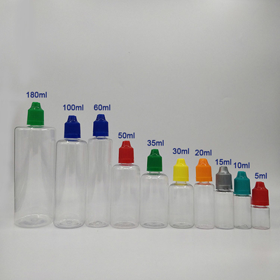 سفارشی سازی چاپ بطری های رنگی برای مایع در 10ml 15ml 30ml 60ml 80ml 100ml