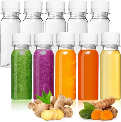 بطری های پلاستیکی طراحی جدید 250ml 350ml 500ml آبمیوه بطری های PET با کاپ بطری های پلاستیکی یکبار مصرف برای آبمیوه در انبار
