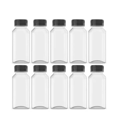 بطری های پلاستیکی طراحی جدید 250ml 350ml 500ml آبمیوه بطری های PET با کاپ بطری های پلاستیکی یکبار مصرف برای آبمیوه در انبار