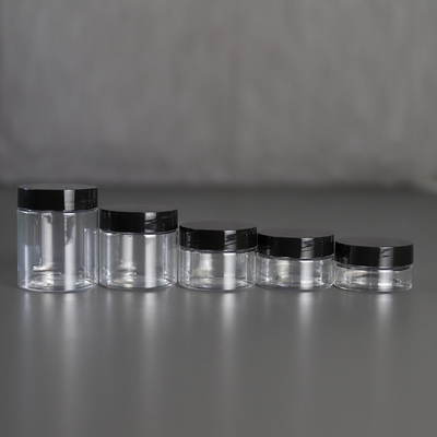 چاپ سفارشی شیشه پلاستیکی آرایشی 10ml 15ml 30ml 60ml 80ml 100ml 120ml 150ml شفاف برای بسته بندی آرایشی