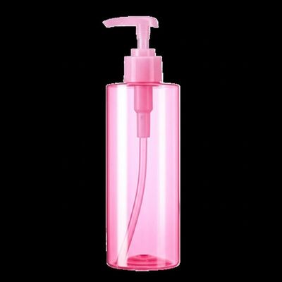 Pink PET Pump Bottle Featuring Pump Cap Suitable for Dispensing Beauty Products Skincare Solutions and Personal Care Items