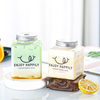 بطری های چای شیر مدرن ظرفیتی متوسط پیچ بر روی پوشش ظروف ضد نشت برای بسته بندی نوشیدنی و راه حل های ذخیره سازی