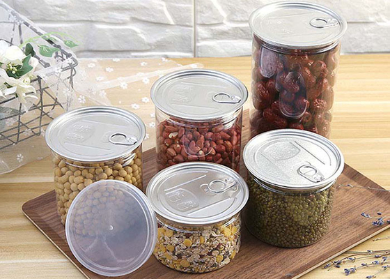 ظروف شیشه ای پلاستیکی شفاف برای کنسرو مواد غذایی 280 میلی لیتر 500 میلی لیتر 650 میلی لیتر