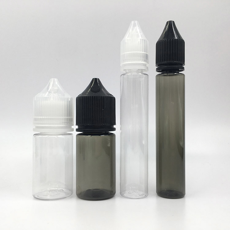 بطری مایع PET E دور شفاف با سرپوش پیچ دار در رنگ های چاپی سفارشی