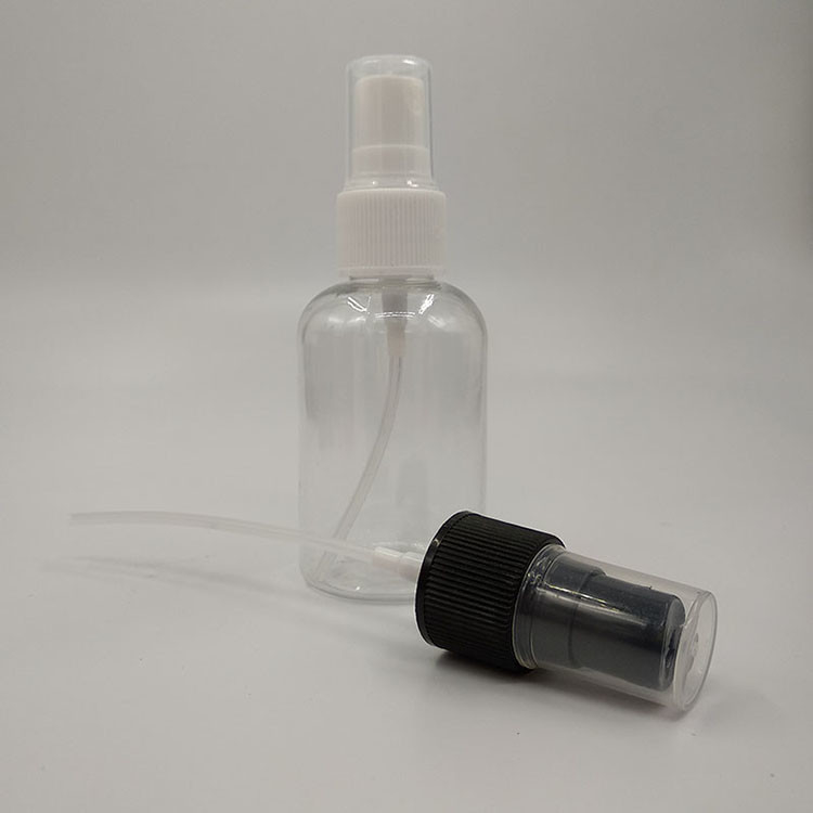 بطری اسپری پلاستیکی شفاف PET برای سطوح صاف ظرفیت 10ml 15ml 30ml 50ml 60m 70ml 100ml 200ml 500ml