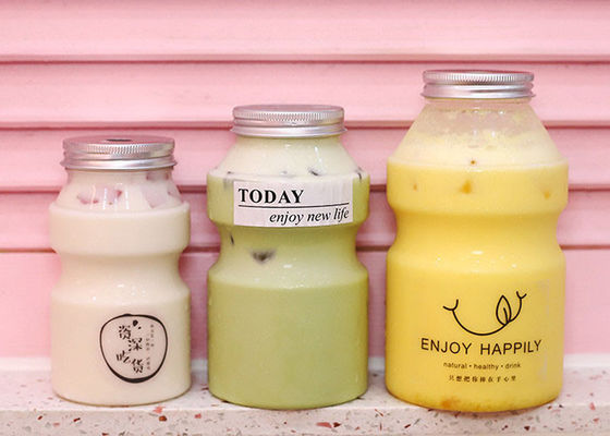 SGS Hole Cover Empty Plastic Milk Tea Pet Bottle With Caps 350ML 500ML 700ML